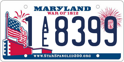 MD license plate 1AE8399