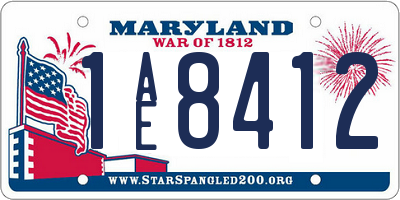 MD license plate 1AE8412