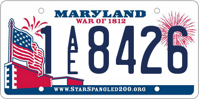 MD license plate 1AE8426