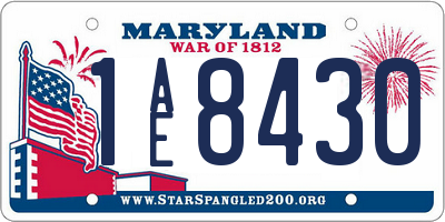 MD license plate 1AE8430