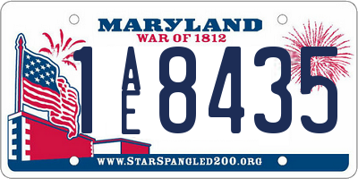 MD license plate 1AE8435