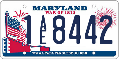 MD license plate 1AE8442