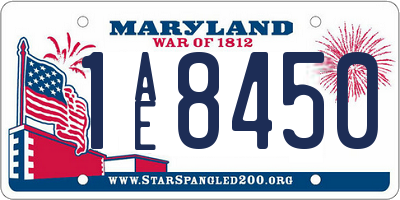 MD license plate 1AE8450