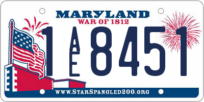 MD license plate 1AE8451