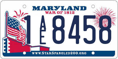 MD license plate 1AE8458