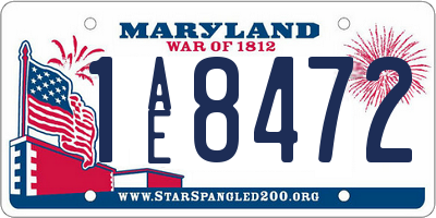 MD license plate 1AE8472