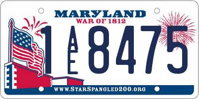 MD license plate 1AE8475