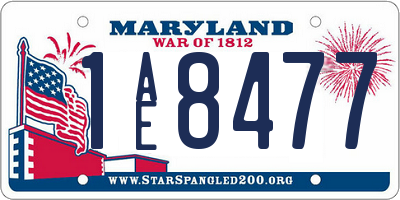 MD license plate 1AE8477
