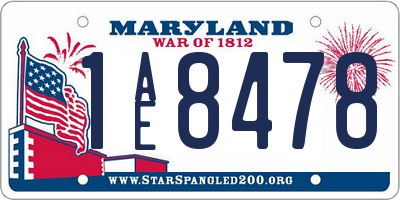 MD license plate 1AE8478