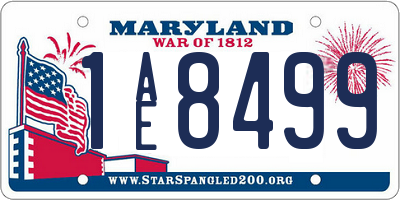 MD license plate 1AE8499