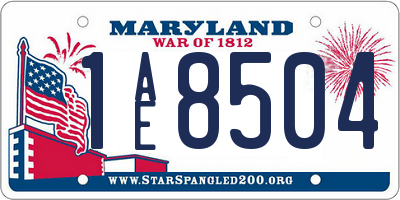 MD license plate 1AE8504