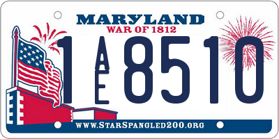 MD license plate 1AE8510
