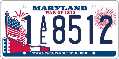 MD license plate 1AE8512