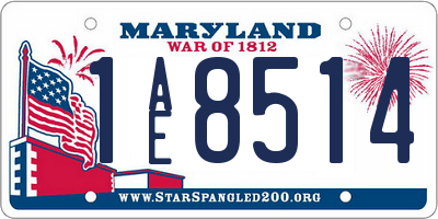 MD license plate 1AE8514