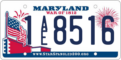 MD license plate 1AE8516