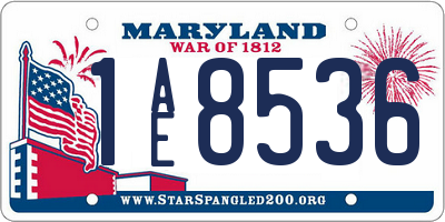 MD license plate 1AE8536