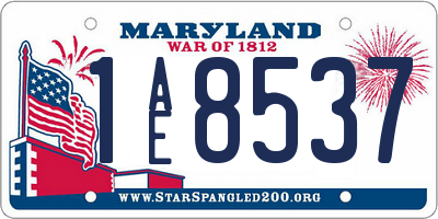 MD license plate 1AE8537