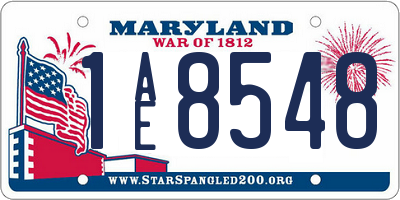 MD license plate 1AE8548