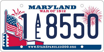 MD license plate 1AE8550