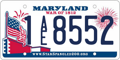 MD license plate 1AE8552