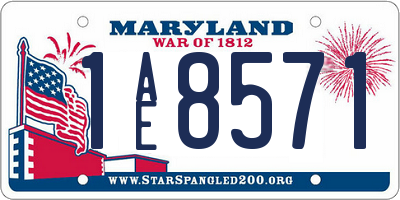 MD license plate 1AE8571