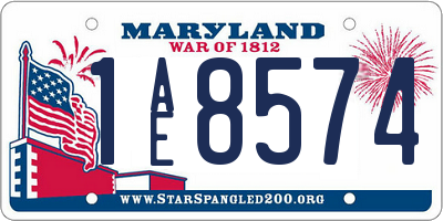 MD license plate 1AE8574