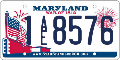 MD license plate 1AE8576