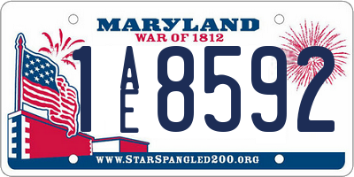 MD license plate 1AE8592