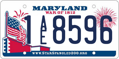 MD license plate 1AE8596
