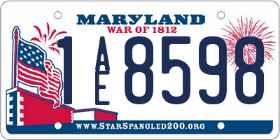 MD license plate 1AE8598