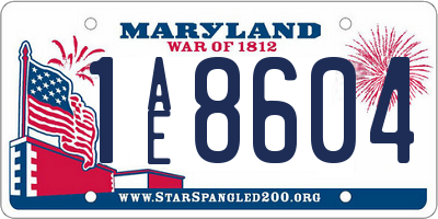 MD license plate 1AE8604