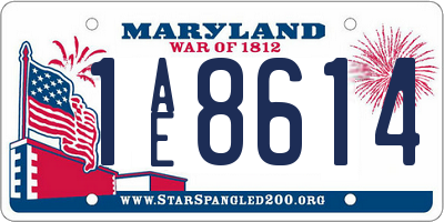 MD license plate 1AE8614