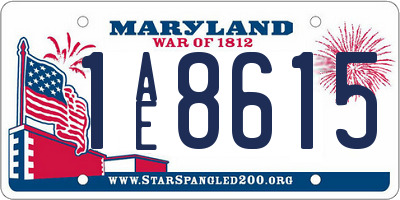 MD license plate 1AE8615