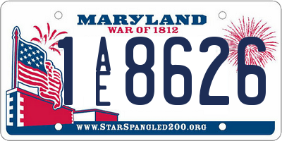 MD license plate 1AE8626