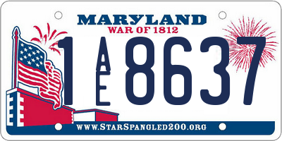 MD license plate 1AE8637
