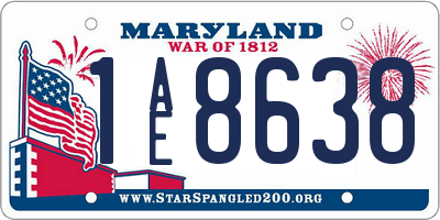 MD license plate 1AE8638