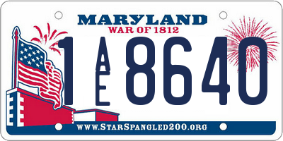 MD license plate 1AE8640