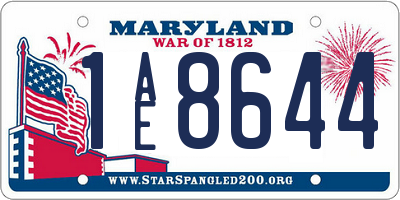 MD license plate 1AE8644