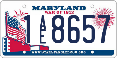 MD license plate 1AE8657