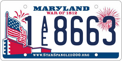 MD license plate 1AE8663