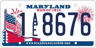 MD license plate 1AE8676