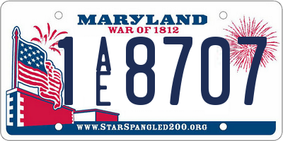 MD license plate 1AE8707