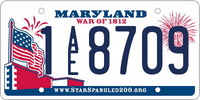 MD license plate 1AE8709