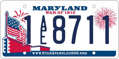 MD license plate 1AE8711