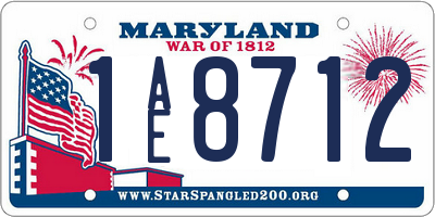MD license plate 1AE8712