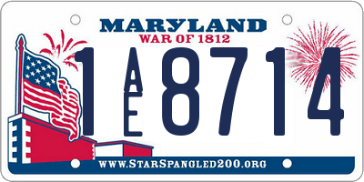 MD license plate 1AE8714