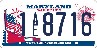 MD license plate 1AE8716