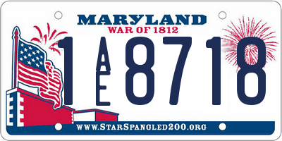 MD license plate 1AE8718