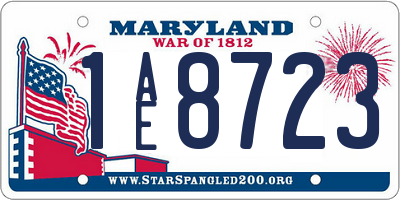 MD license plate 1AE8723