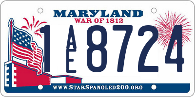 MD license plate 1AE8724